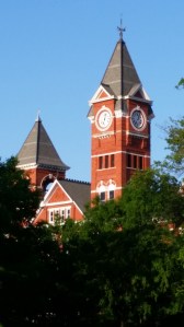 Samford Hall in the morning sun.